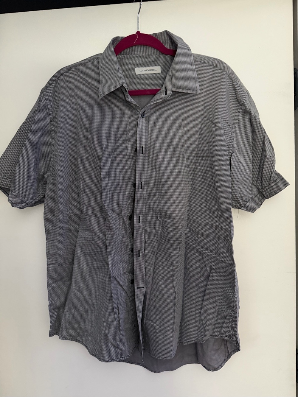 James Campbell Gray Short-Sleeve Button-Down Shirt
